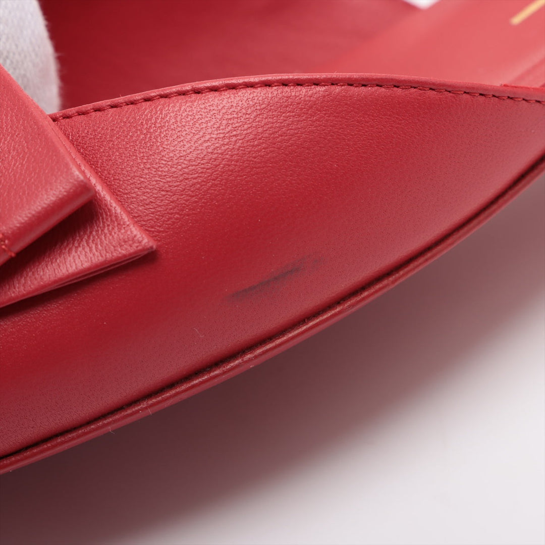 Top Quality Chanel Coco Leather Strap Pump 35 1/2  Red G38872 Matrasse Ribbon