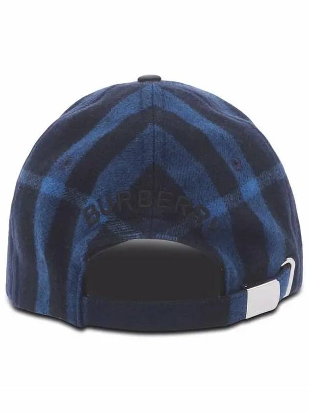 Burberry Check Pattern Wool Ball Cap Blue