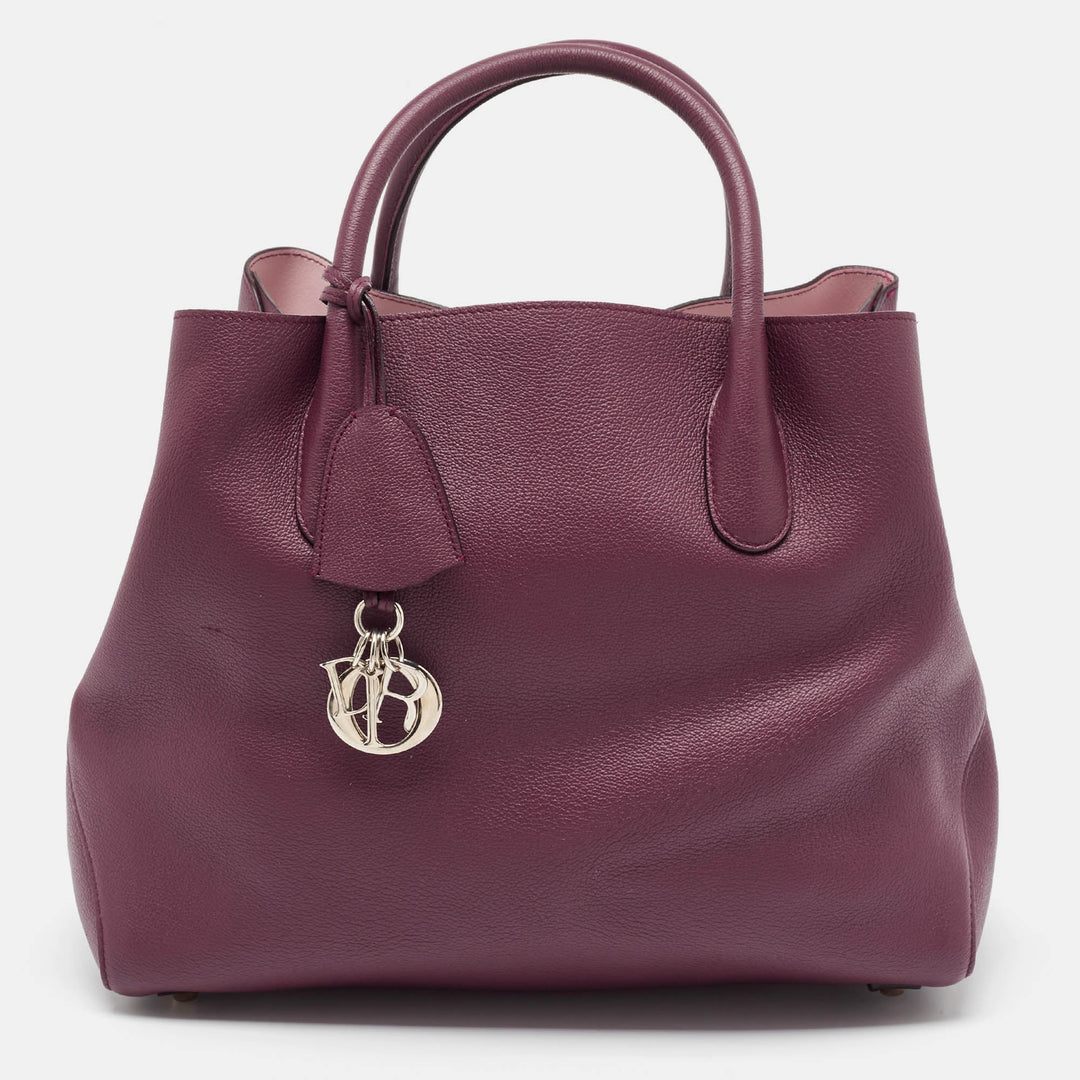 Top quality Dior Burgundy Leather Large Open Bar Tote