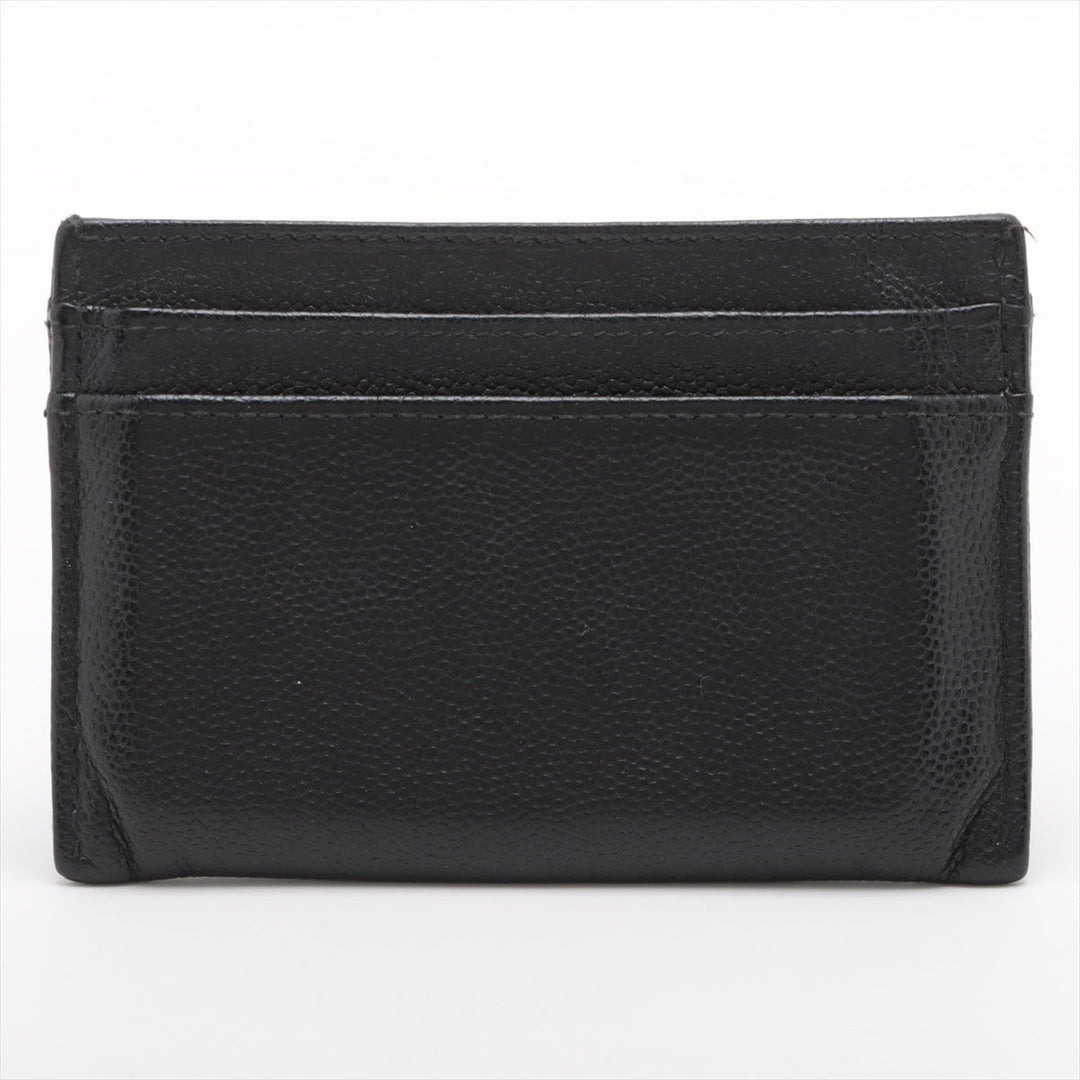 Top Quality Chanel Coconut Button Caviar S Card Case Black Silver Gold