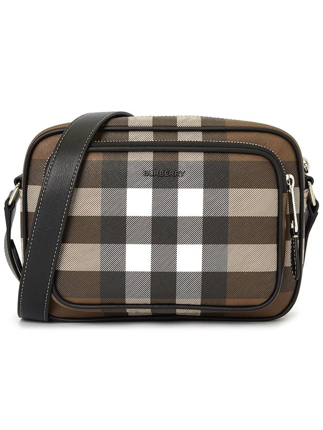 Burberry Men's Check Logo Messenger Cross Bag Brown