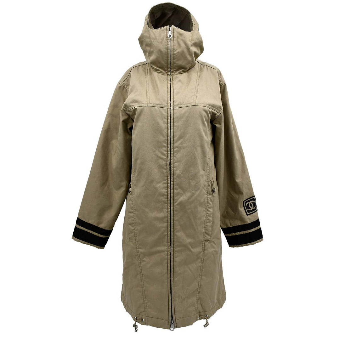 Top Quality Chanel Sport Line Hooded Coat Beige #36