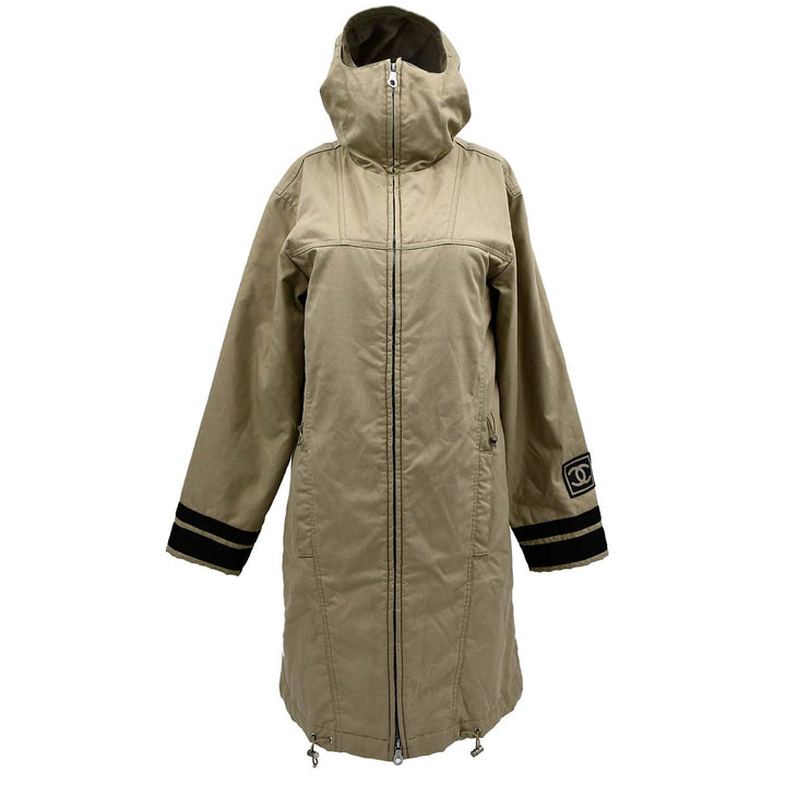 Top Quality Chanel Sport Line Hooded Coat Beige #36