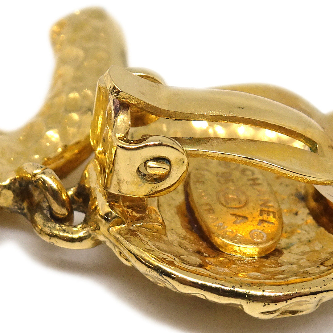 Top Quality Chanel Gold Dangle Earrings Clip-On 95A