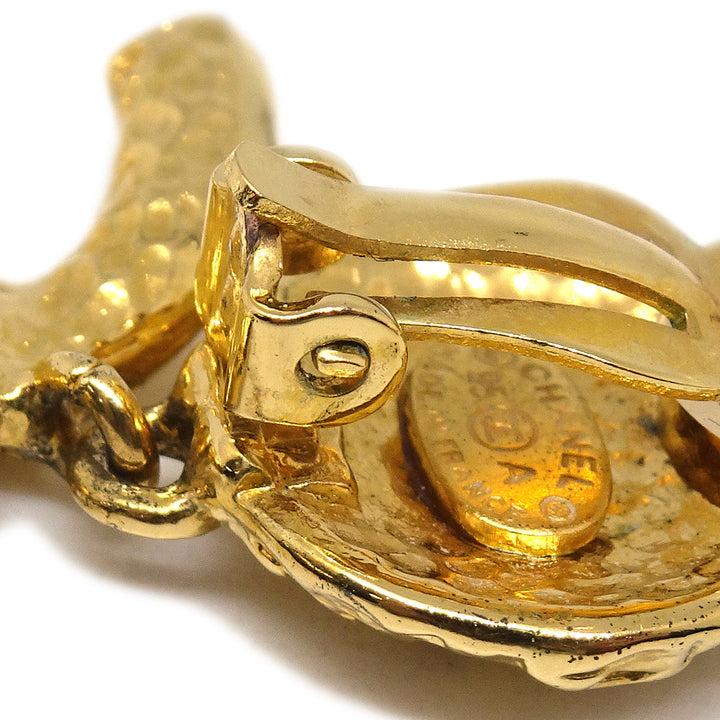 Top Quality Chanel Gold Dangle Earrings Clip-On 95A