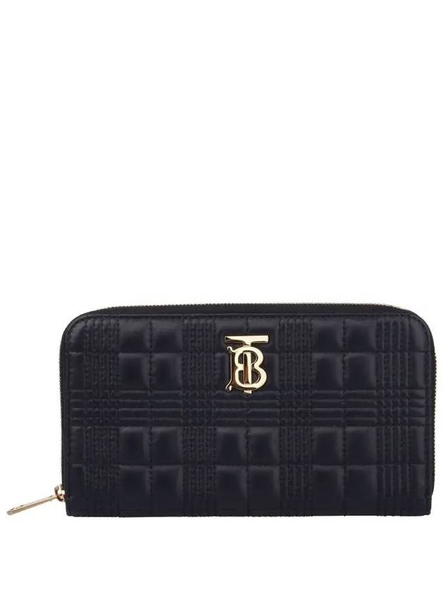 Burberry Quilted Lambskin Lola Zipper Round Long Wallet Black