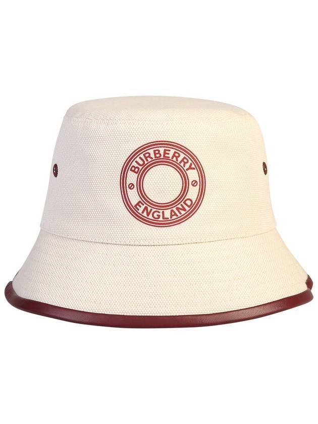 Burberry Logo Print Bucket Hat White