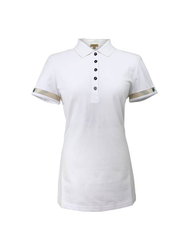 Burberry WoMen's Check Pattern Polo Shirt White