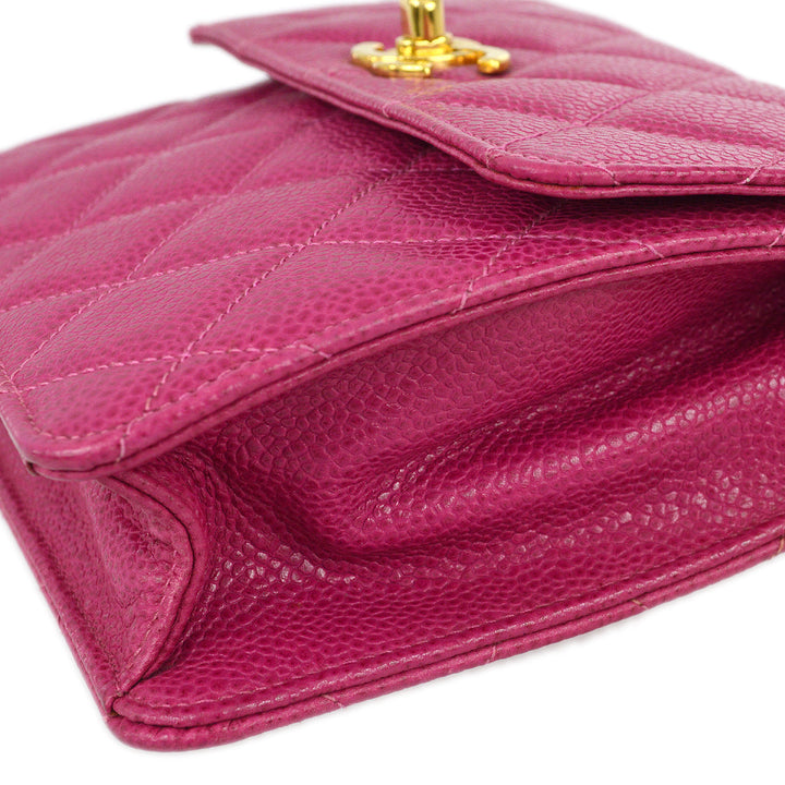 Top Quality Chanel * 1991-1994 Pink Caviar Mini Straight Flap Bag
