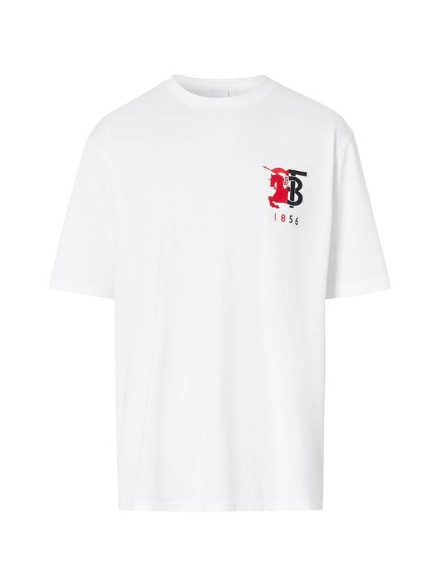 Burberry Embroidered Logo Cotton Short Sleeve T-Shirt White
