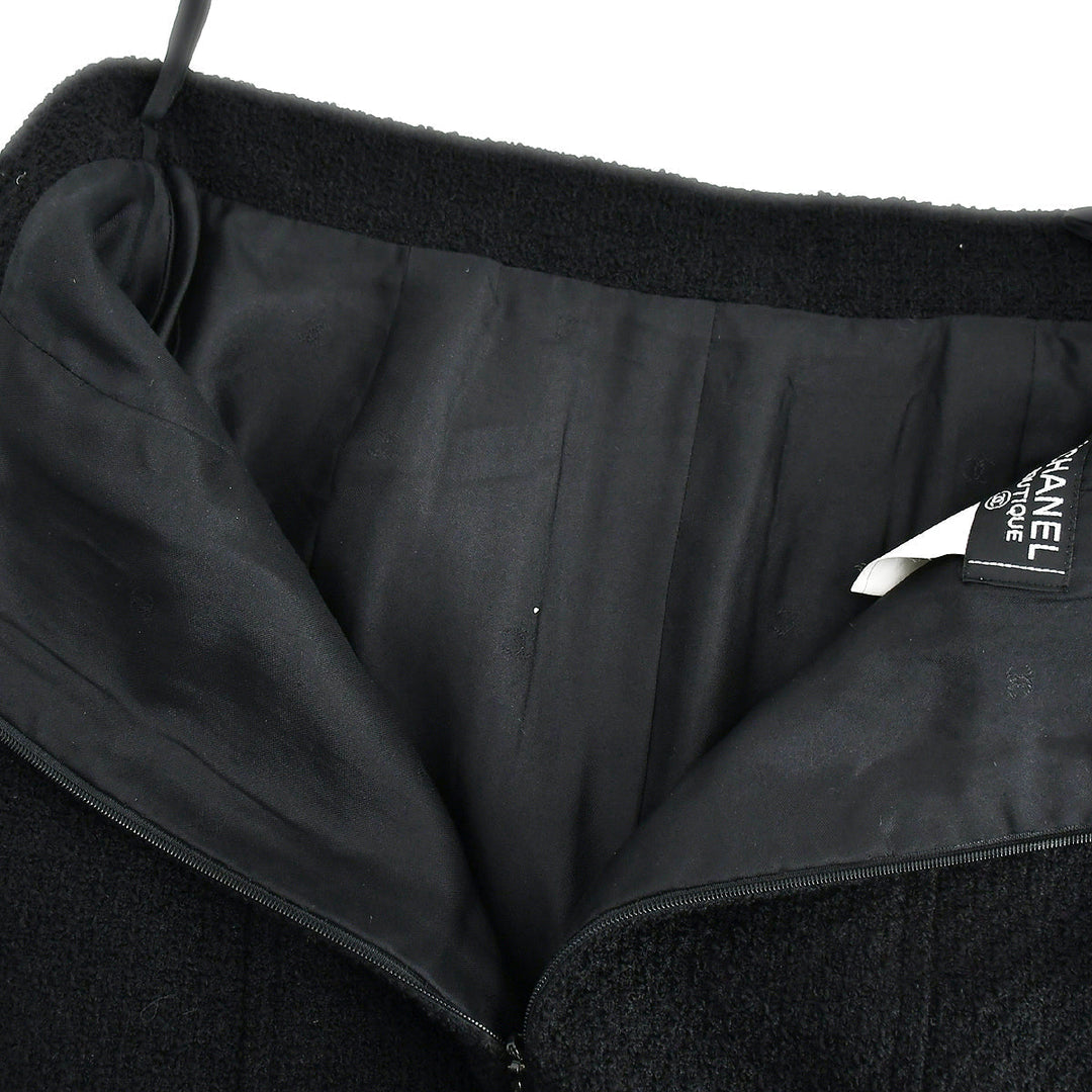 Top Quality Chanel Setup Suit Jacket Skirt Black 95A #38
