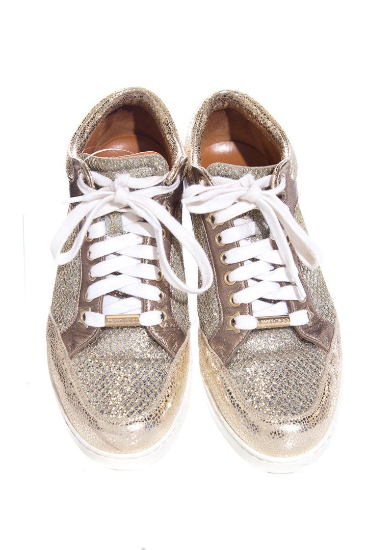 Jimmy Choo Gold Miami Sneakers SZ 37