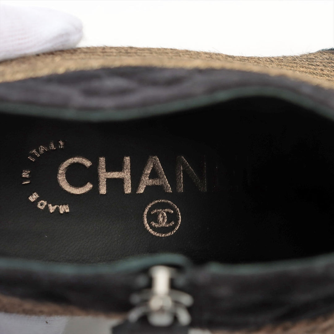 Top Quality Chanel Coco Shoes 35C  Black X Brown G31040