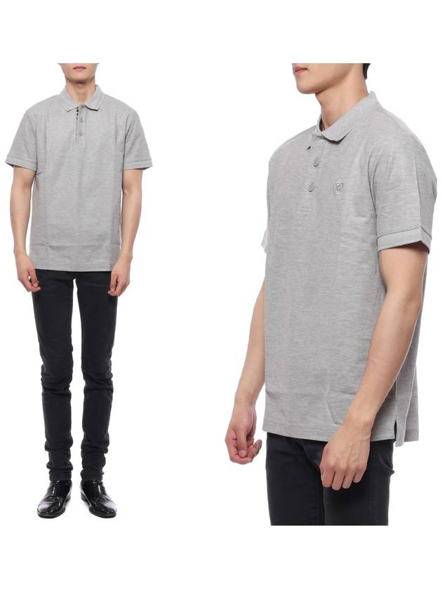 Burberry Men's Monogram Logo Polo Shirt Grey