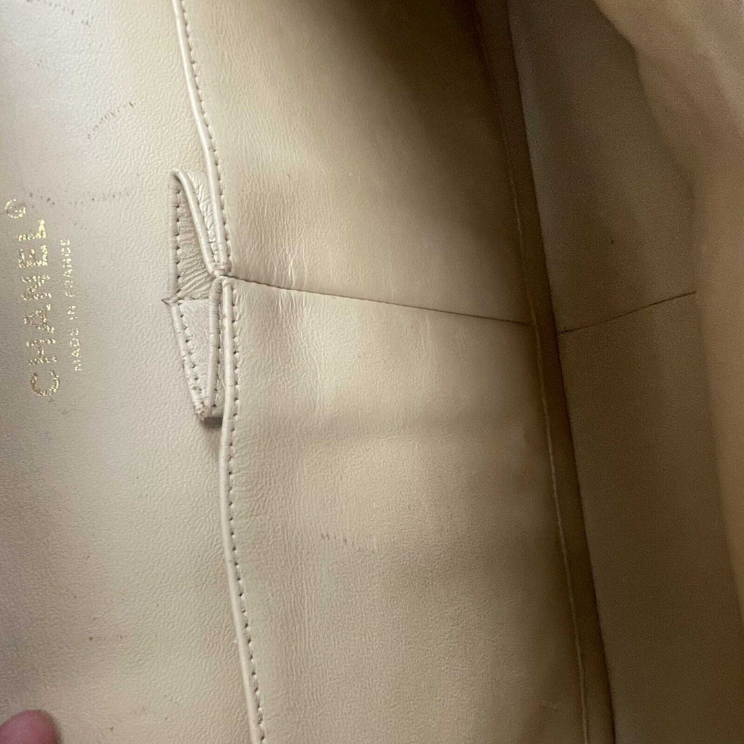 Chanel - Large CC Caviar Leather Double New Tan Shoulder Bag