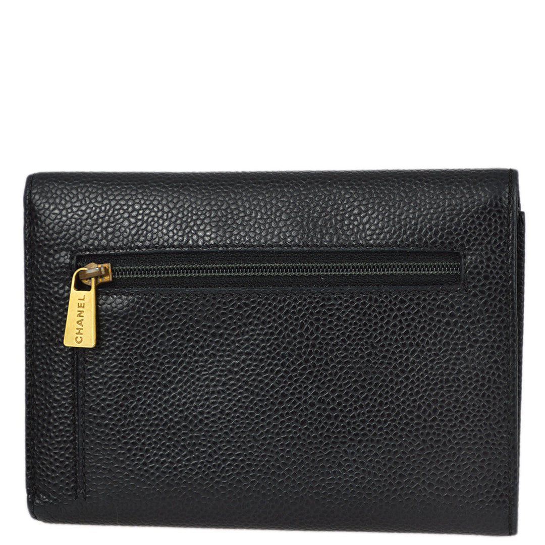 Top Quality Chanel 2000-2002 Black Caviar Wallet Purse