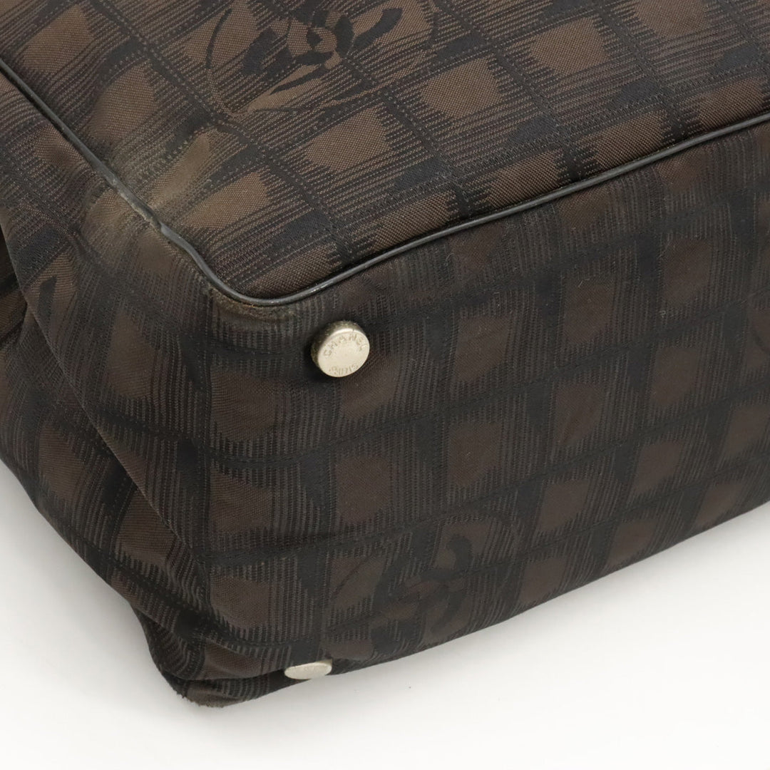 Top Quality Chanel NEW LABEL LINE TOTO MM TOTO BAG Nylon Jaguar Dark Brown Tea Black A15991