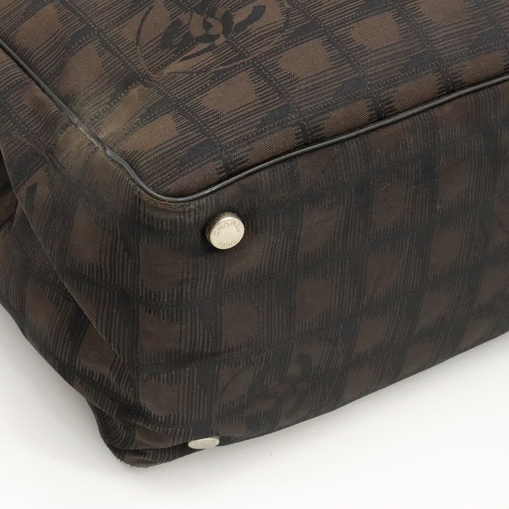 Top Quality Chanel NEW LABEL LINE TOTO MM TOTO BAG Nylon Jaguar Dark Brown Tea Black A15991