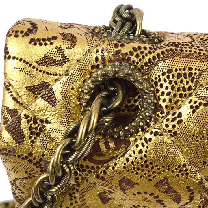 Top Quality Chanel 2008 A Paris-Moscow Runway Metallic Gold Leather 2.55 Reissue Double Flap Bag