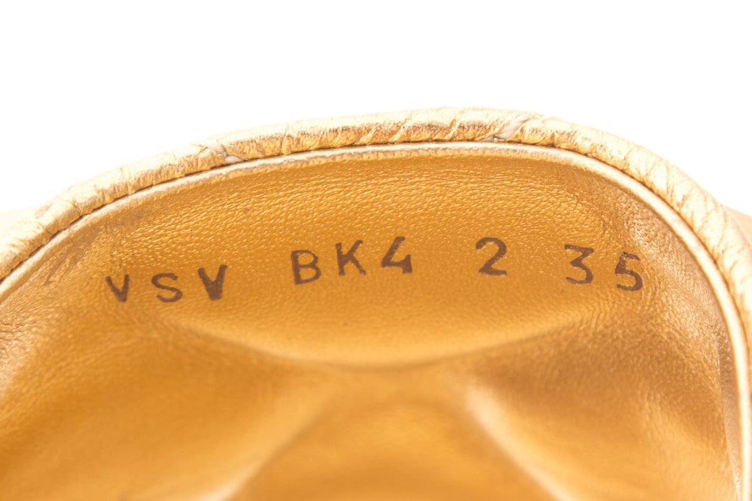 Valentino Metallic Gold Rockstud Slides SZ 35