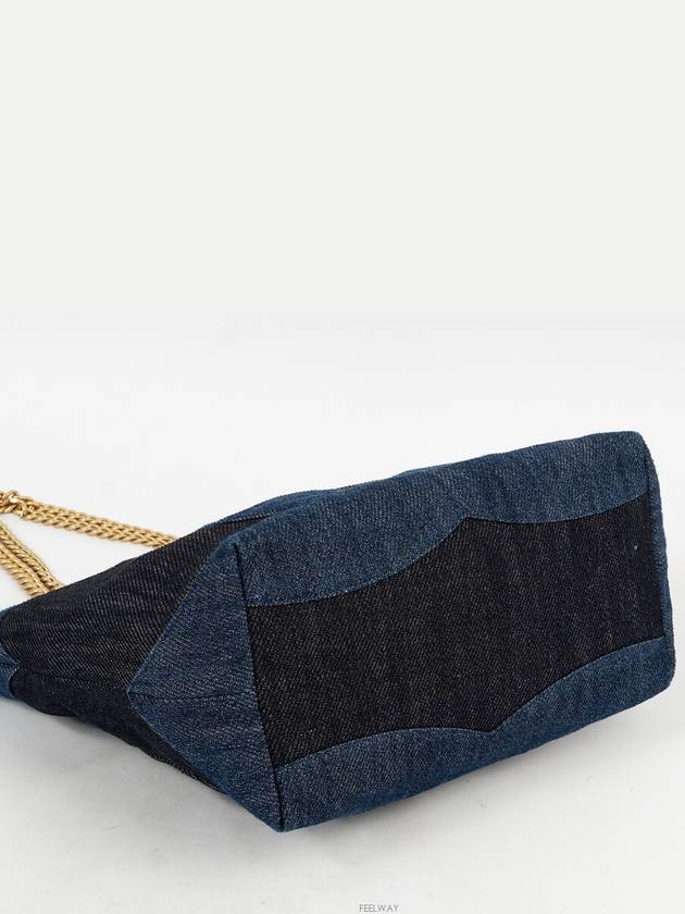 Denim Large CC Shopping Tote Bag Blue Black 74164 Chanel