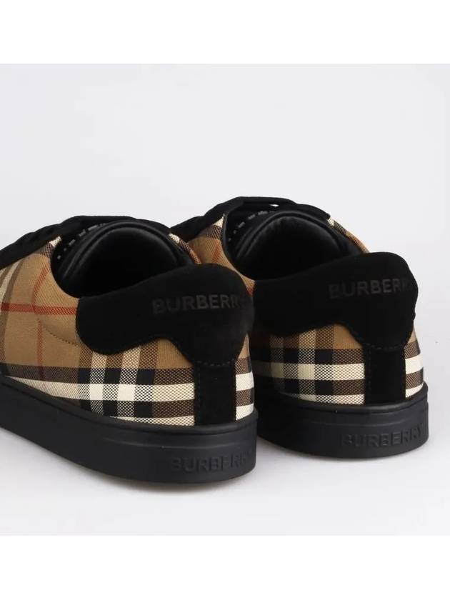 Top Quality Burberry Vintage Check Cotton Suede Low Top Sneakers Brown