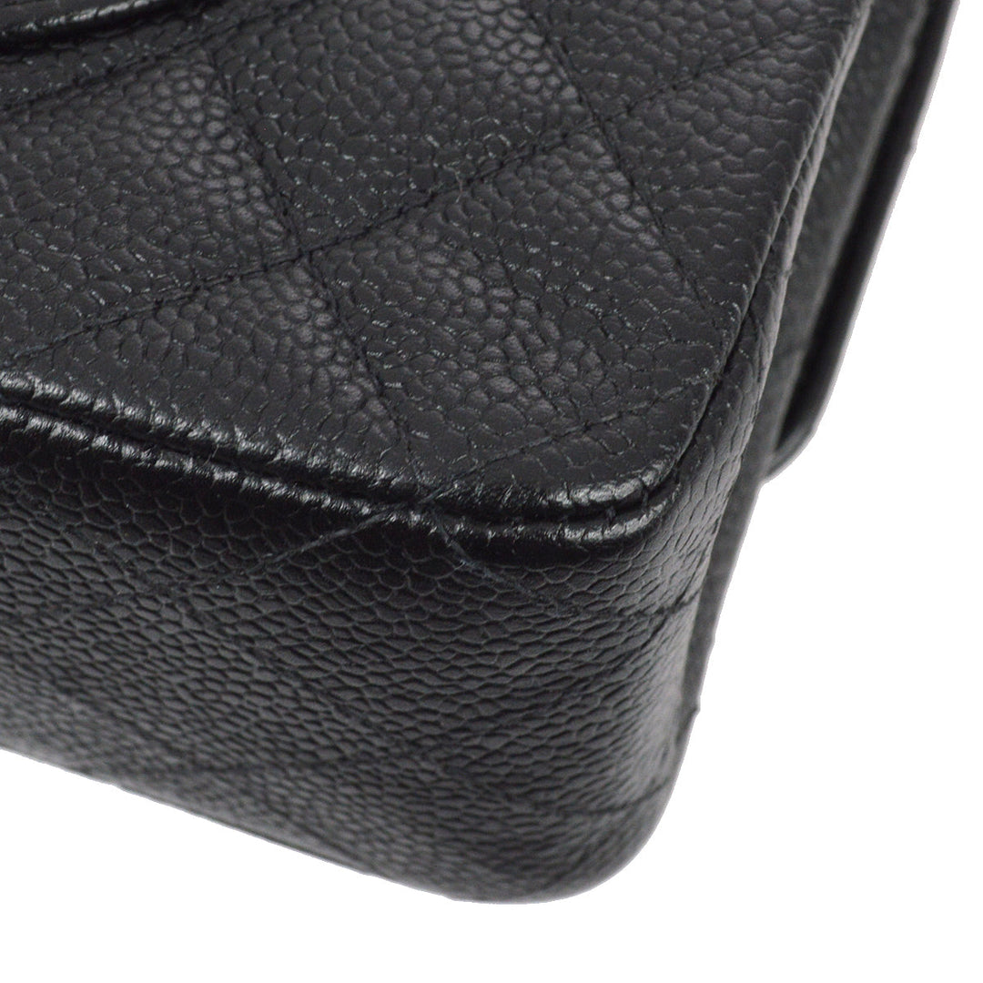 Top Quality Chanel Black Caviar Medium Classic Double Flap Shoulder Bag