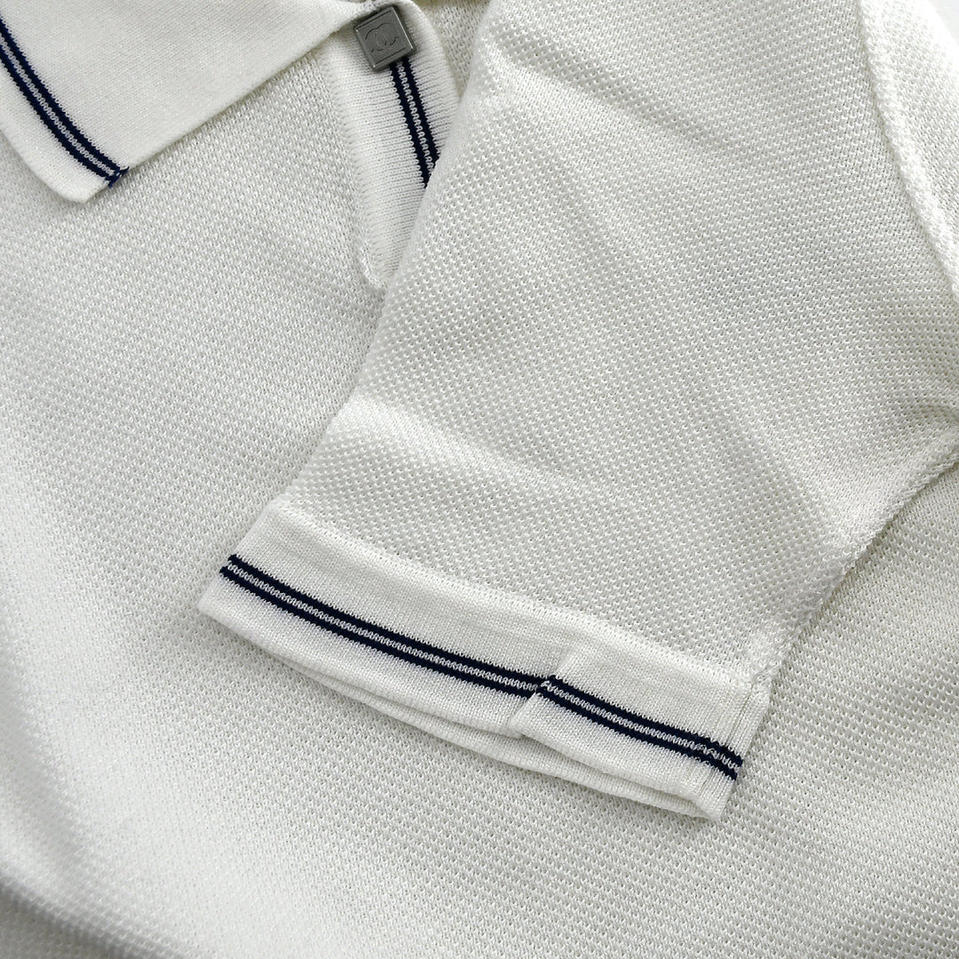 Top Quality Chanel Sport Line Polo Shirt White 06P #38