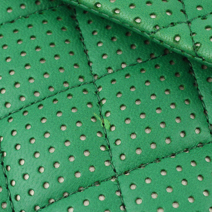 Top Quality Chanel Green Perforated Lambskin East West Shoulder Bag