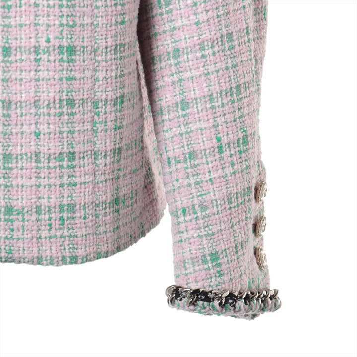 Top Quality Chanel Coconut Button P70 Twid Jacket 38 Pink