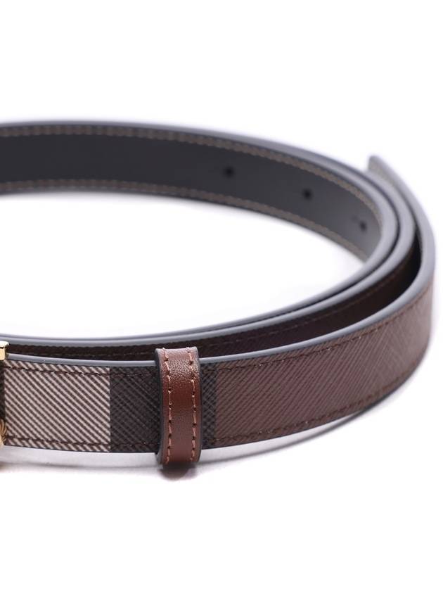 Burberry Reversible Checked Leather Belt Dark Birch Brown
