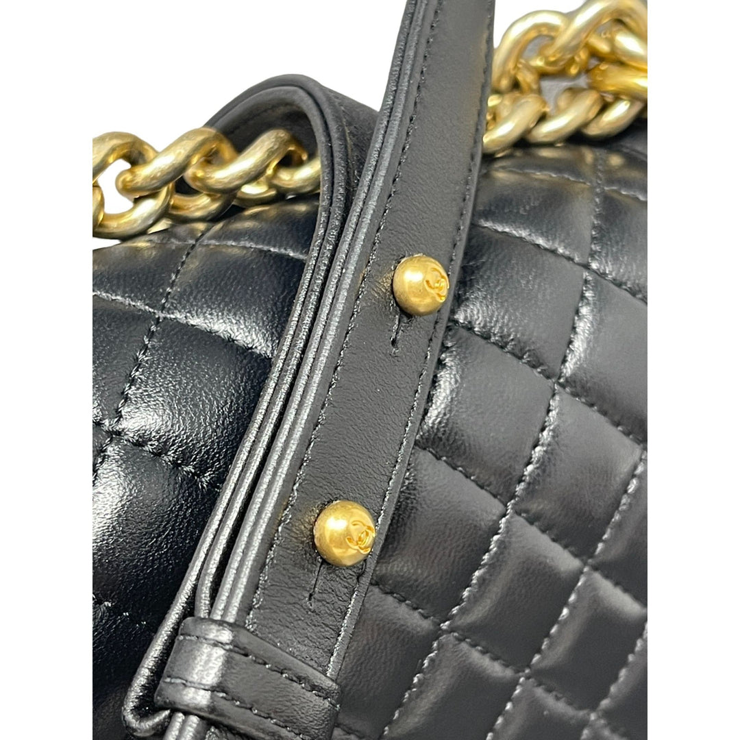 Top Quality Chanel Top Quality Chanel Boy New Bag Quilted Lambskin Old Medium - Black
