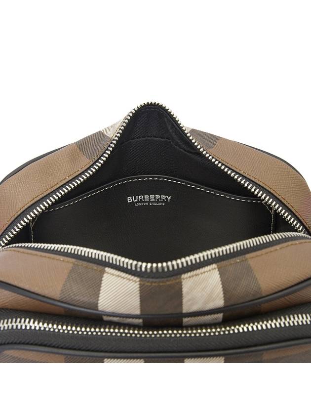 Burberry Men's Check Logo Messenger Cross Bag Brown