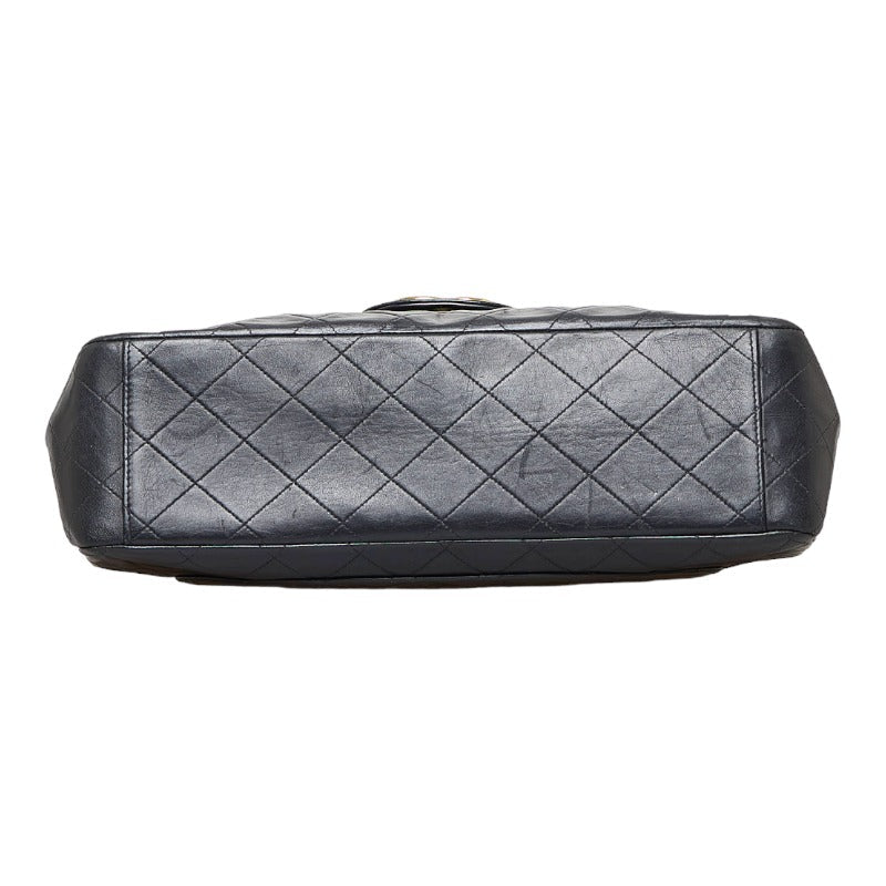 Top Quality Chanel Deca Flap Shoulder Bag Black Lambskin Ladies
