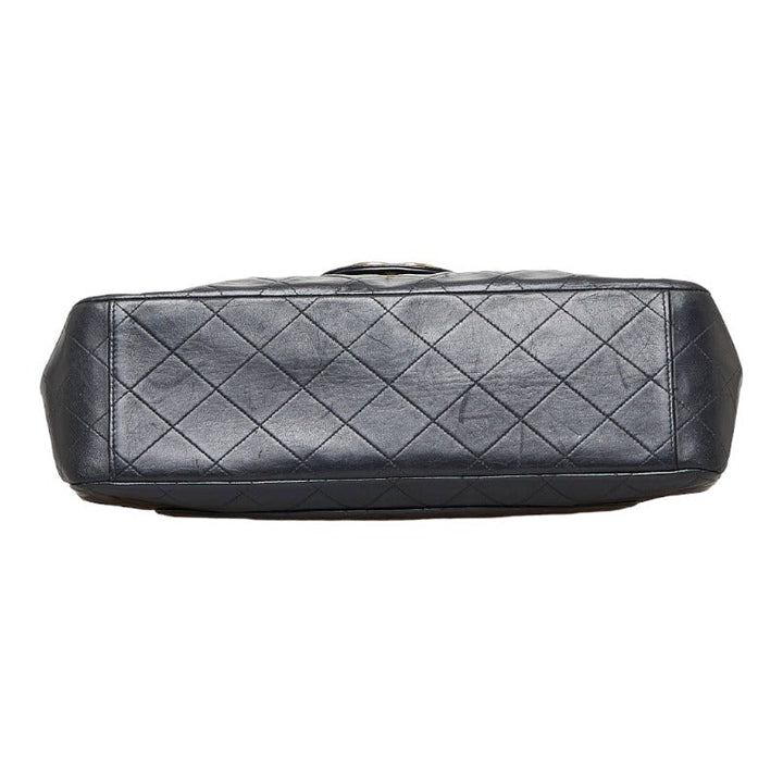 Top Quality Chanel Deca Flap Shoulder Bag Black Lambskin Ladies