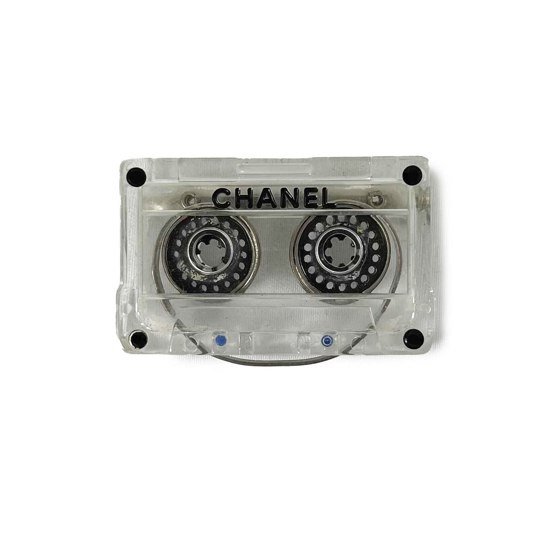 Chanel 04P '' Cassette Tape - Resin / Black Brooch
