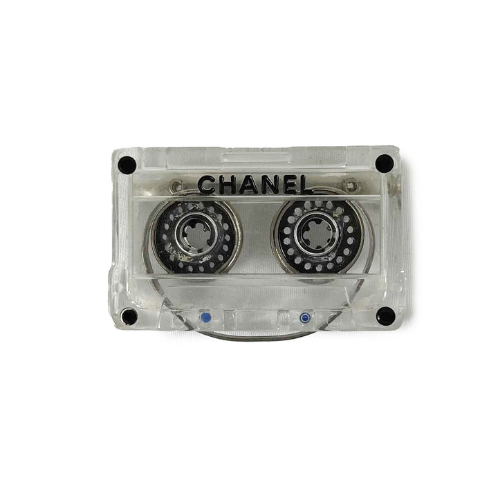 Chanel 04P '' Cassette Tape - Resin / Black Brooch