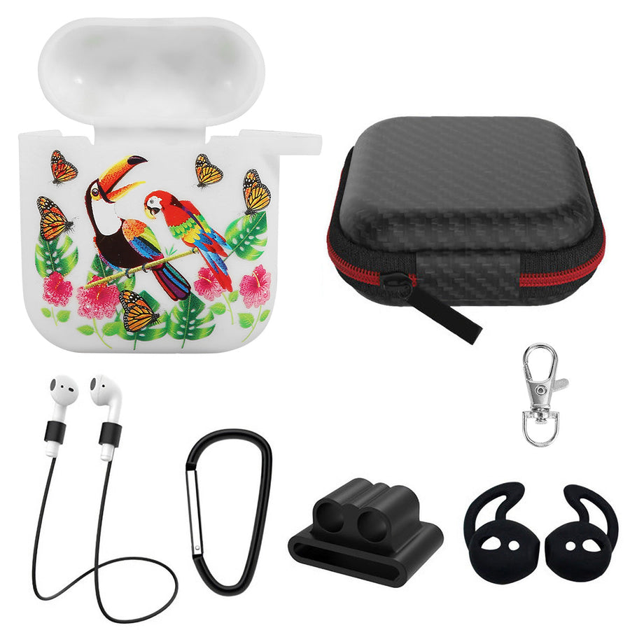 title:Silicone Case for Apple AirPod 1 2 AirPods Protective Cover Skin w/Strap Ear Hooks Watch Band Holder;color:Multi