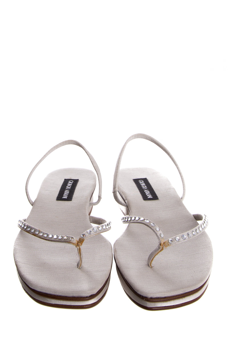 Giorgio Armani Gray Sandals SZ 36
