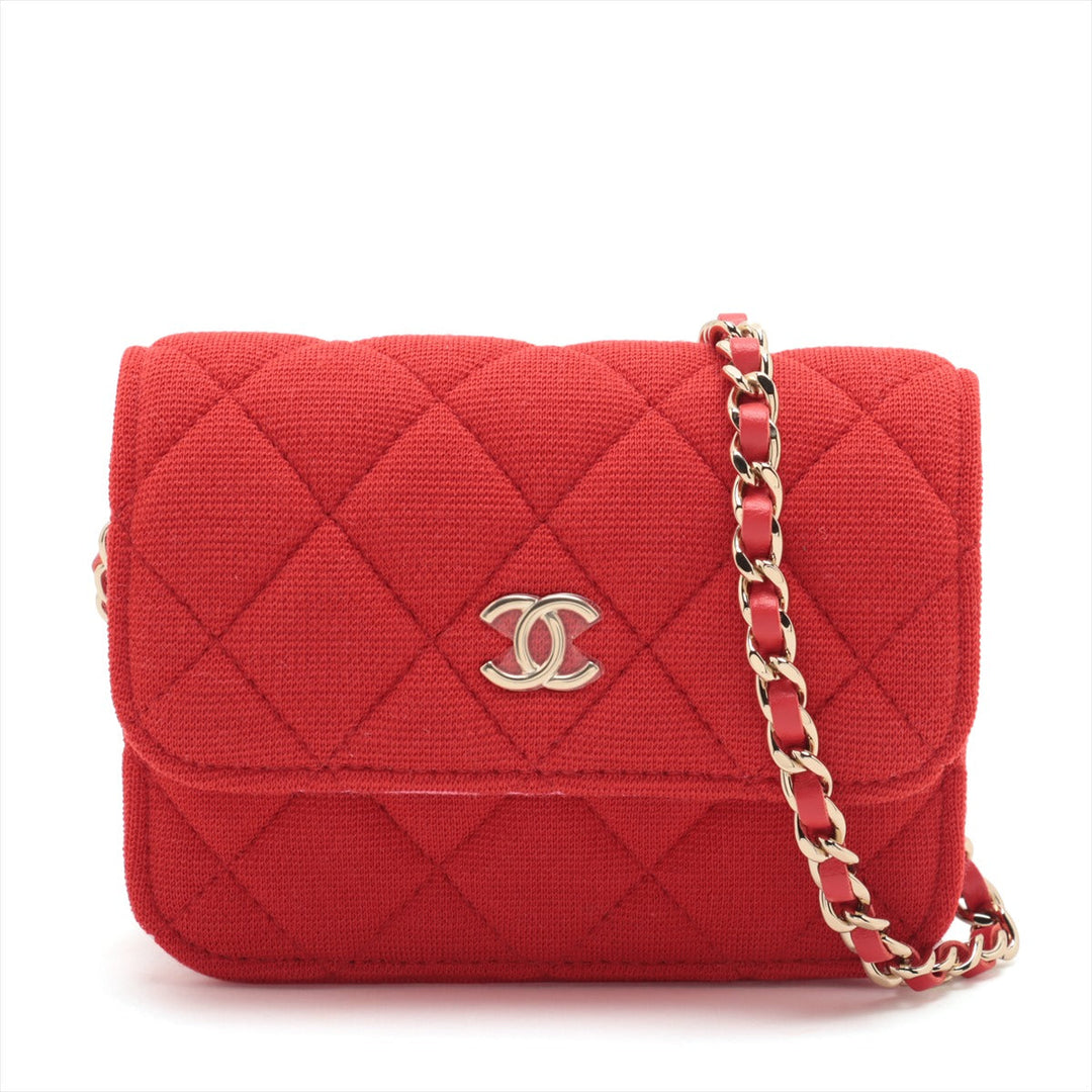 Top Quality Chanel Mini Matrasse Cotton Chain Shoulder Bag Red G  Nonevelty