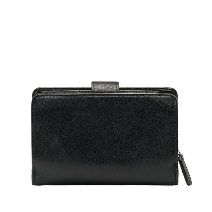 Top Quality Chanel CAMERIA COCOMARK Folding Wallet Black Leather  CHANEL