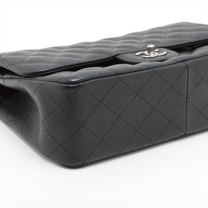 Top Quality Chanel DECAMATRASSE 30  Caviar S Double Flap Double Chain Bag Black Silver  15th A58600