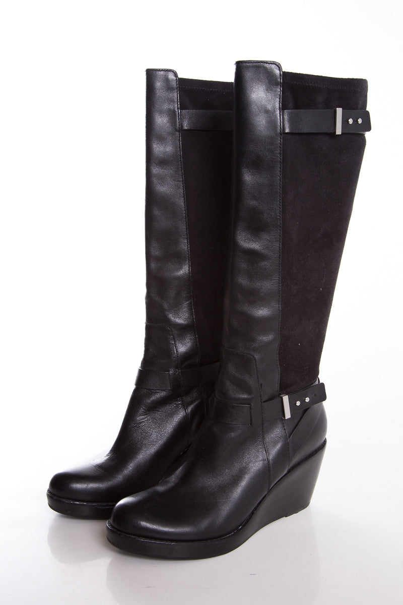 Cole Haan Black Wedge Boots SZ 10