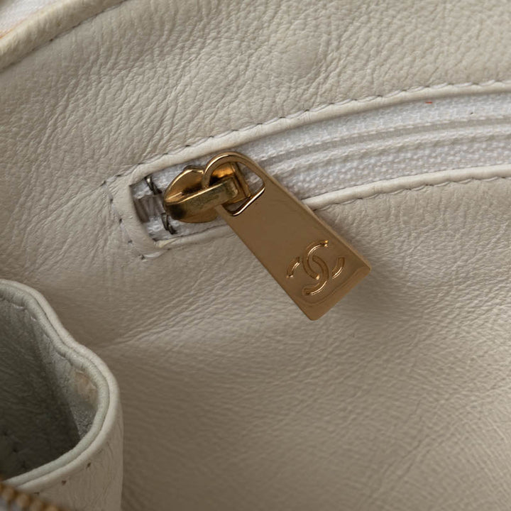 Top Quality Chanel Top Quality Chanel MATRESSE HANDBACK RAMSKIN WHITE LADY'S HANDBACK