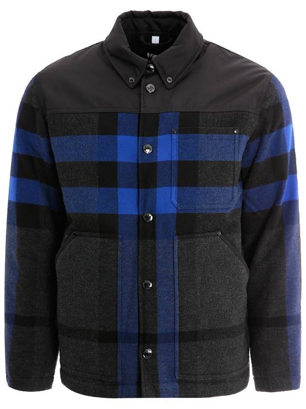 Burberry Men's Check Overfit Shirt Jacket Black Blue