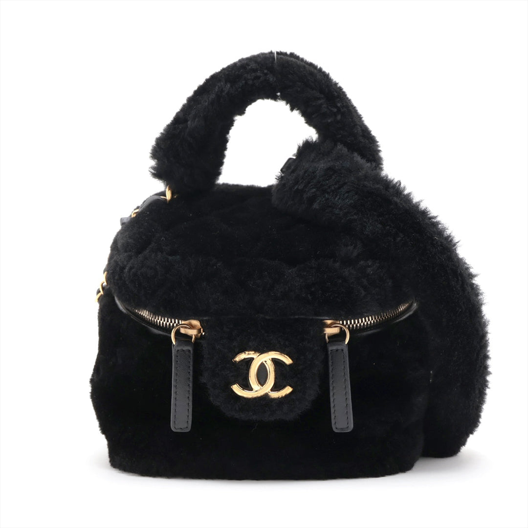 Top Quality Chanel Coco Sealing 2WAY Shoulder Bag Vanity Black G  AS3357