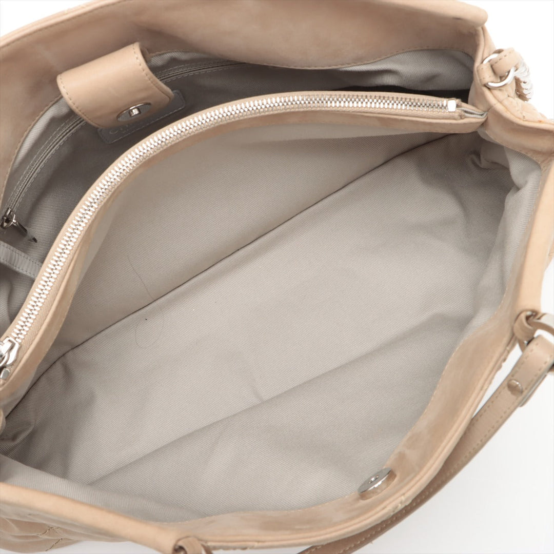 Top Quality Chanel Wild Stick Leather Chain Shoulder Bag Coco Beige Silver Gold