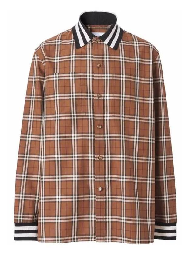 Burberry Collar Check Long Sleeve Shirt Brown