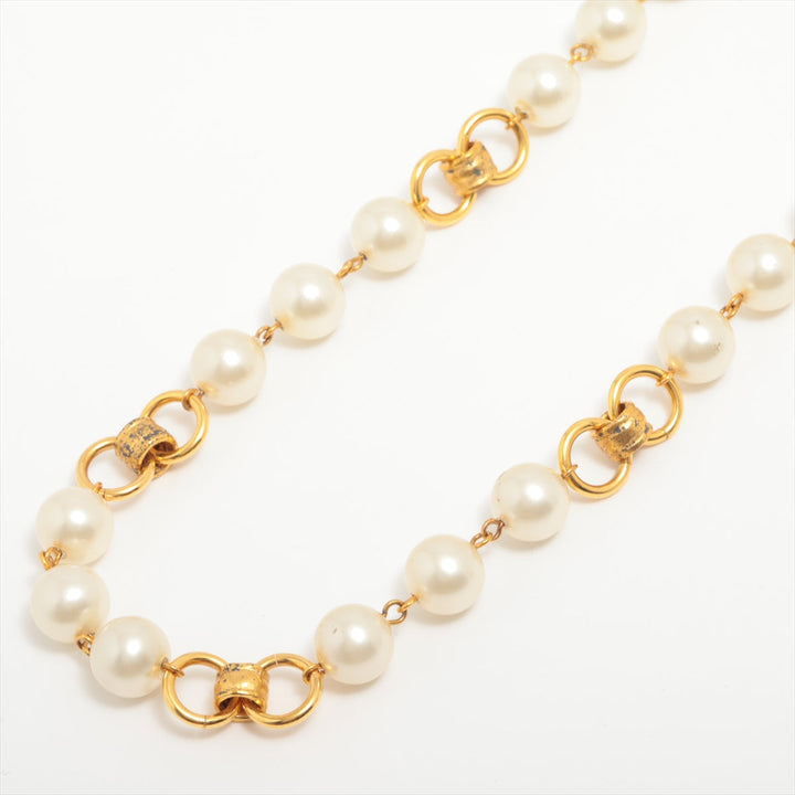 Top Quality Chanel Coco 95A Necklace GP   Pearl Gold