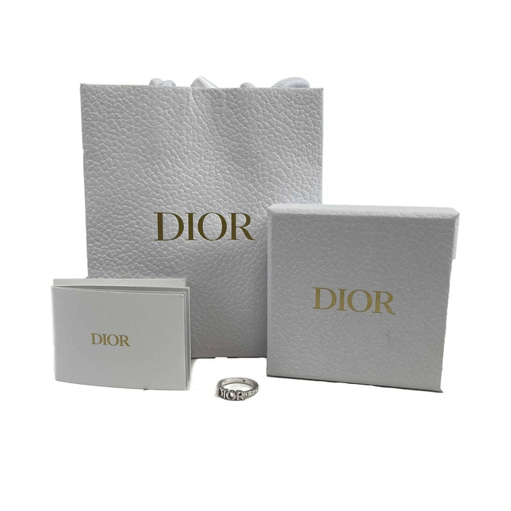 Top quality Dior Dio[r]evolution Silver Finish Metal White Crystal Ring Size M 6
